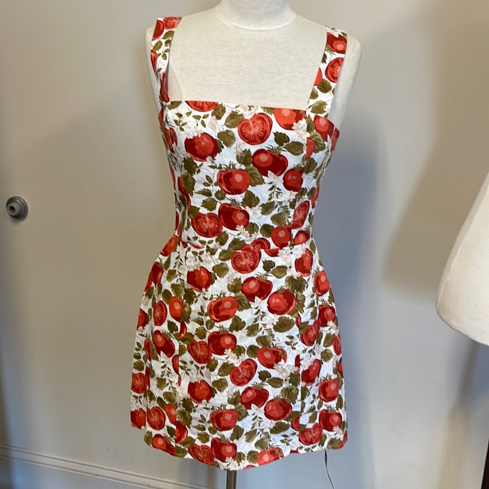 Reformation linen tomato dress size 8